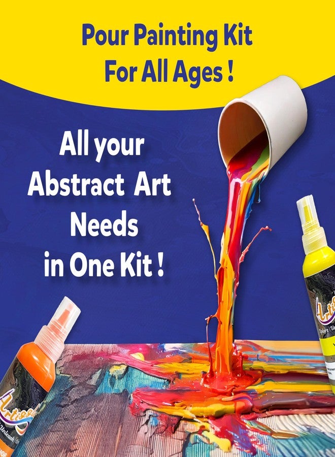 Artiggle Pour-N-Paint,Fluid Acrylic Kit|Pouring Paint|Creative Activity Kit For All Ages Kid|Craft Activity For Girls & Boys|Fluid Art Paint Kit|Coloring And Painting Kits| Multi Color - Image 4